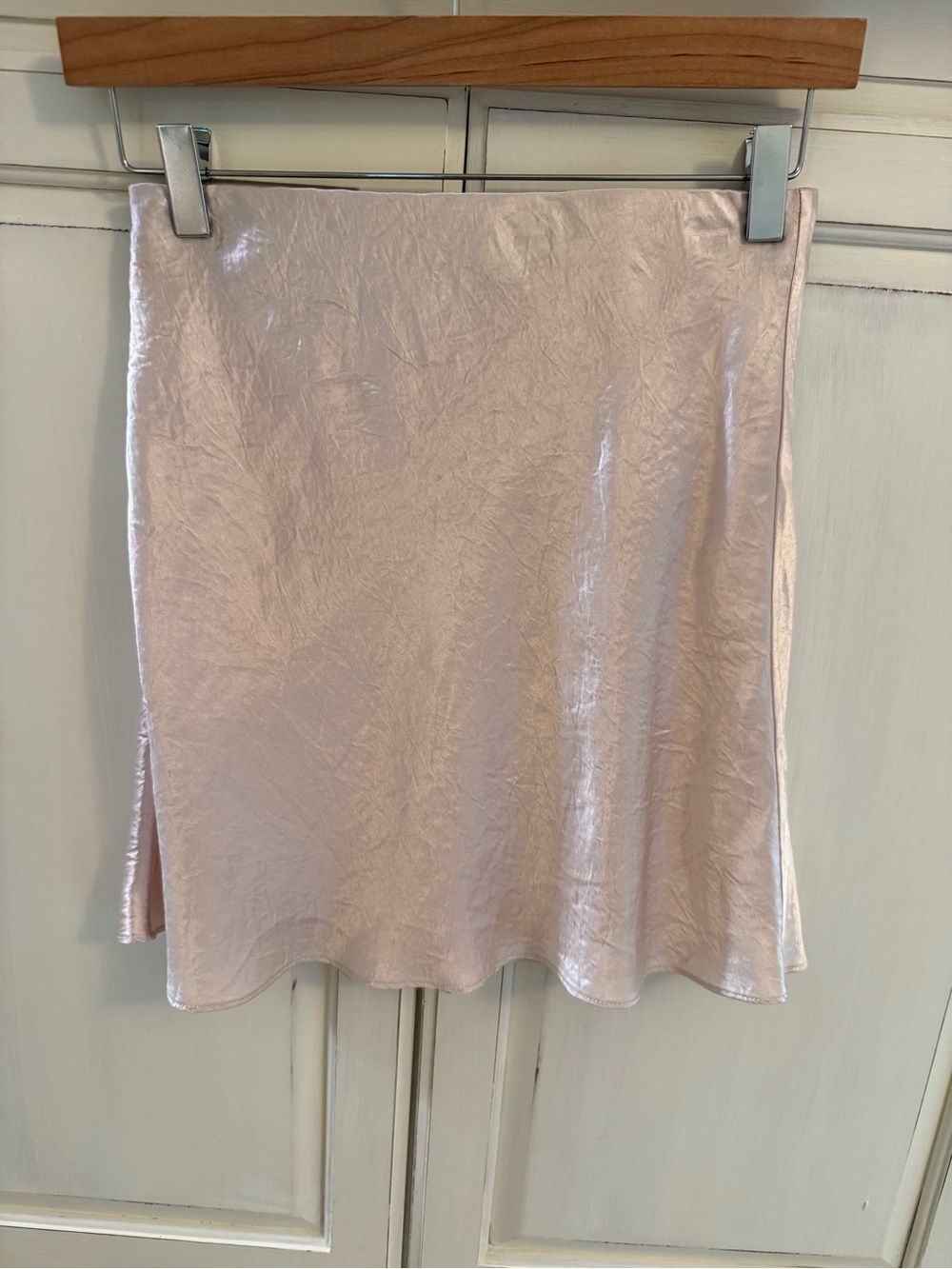 Aritzia Babaton Slip Satin Mini Skirt | Size 4 | Light Blush/Denude